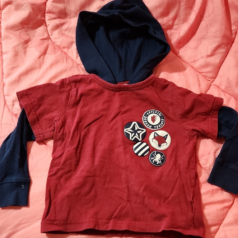 Kids Red and Navy Layered Shirt